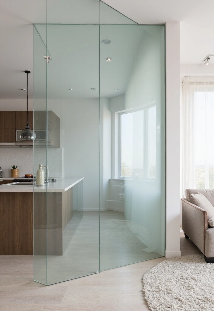 29 Living Room Kitchen Partition Ideas That Create Flow and Function - 1. Glass Panel Partitions
