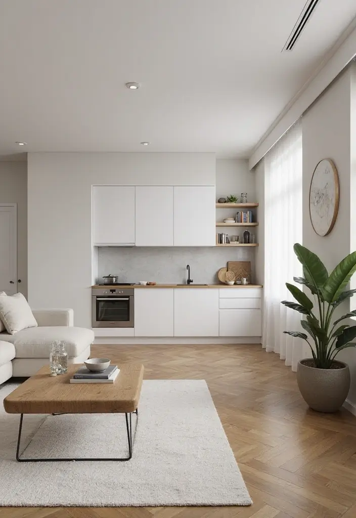 29 Living Room Kitchen Partition Ideas That Create Flow and Function - 20. Minimalist Divider Gaps