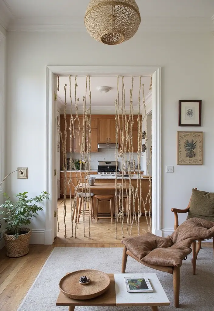 29 Living Room Kitchen Partition Ideas That Create Flow and Function - 21. Decorative Fencing