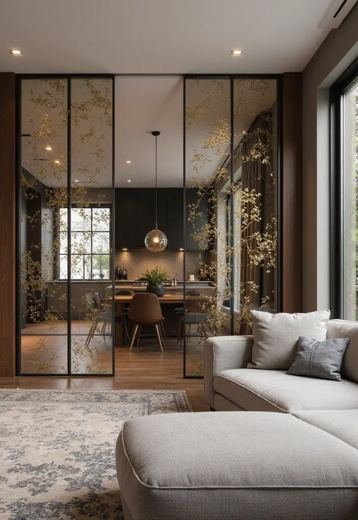 29 Living Room Kitchen Partition Ideas That Create Flow and Function - 22. Contemporary Screens