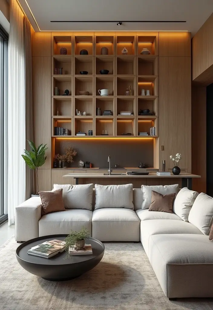 29 Living Room Kitchen Partition Ideas That Create Flow and Function - 23. Porous Blocks