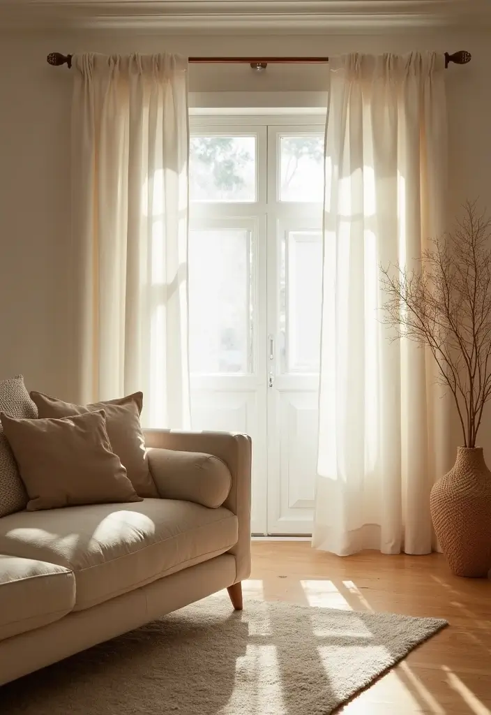 29 Living Room Kitchen Partition Ideas That Create Flow and Function - 5. Curtain Dividers