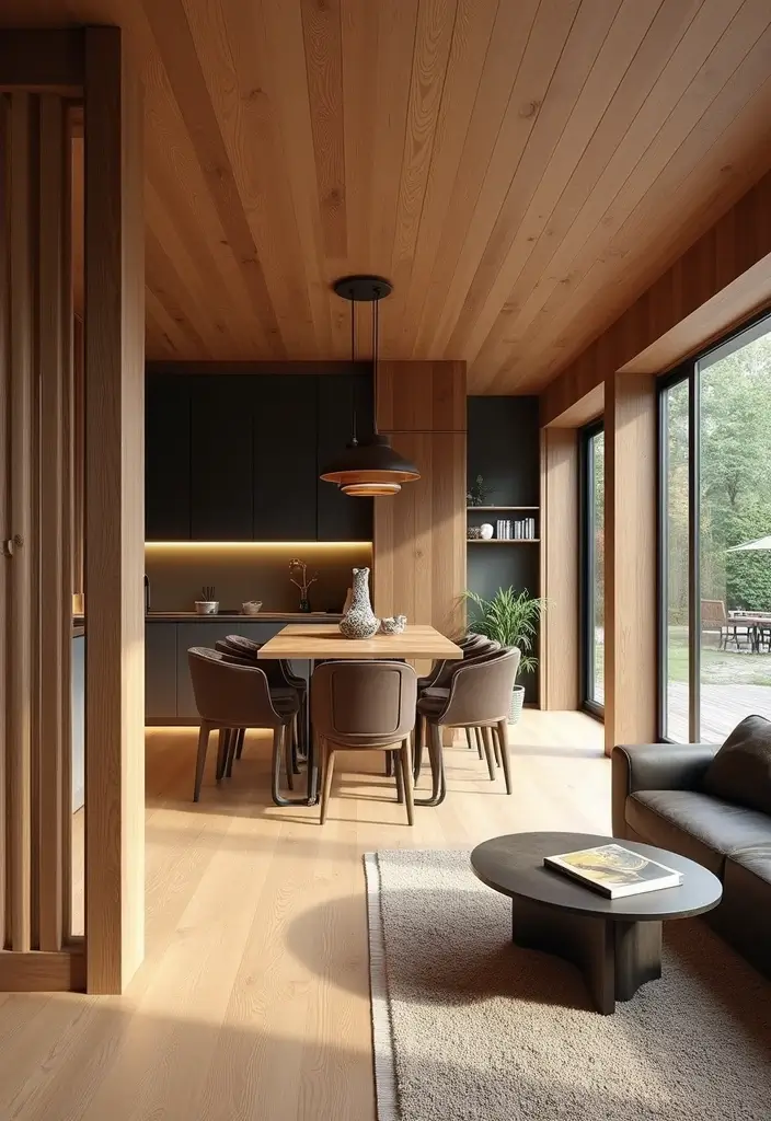 29 Living Room Kitchen Partition Ideas That Create Flow and Function - 8. Wood Slat Partitions