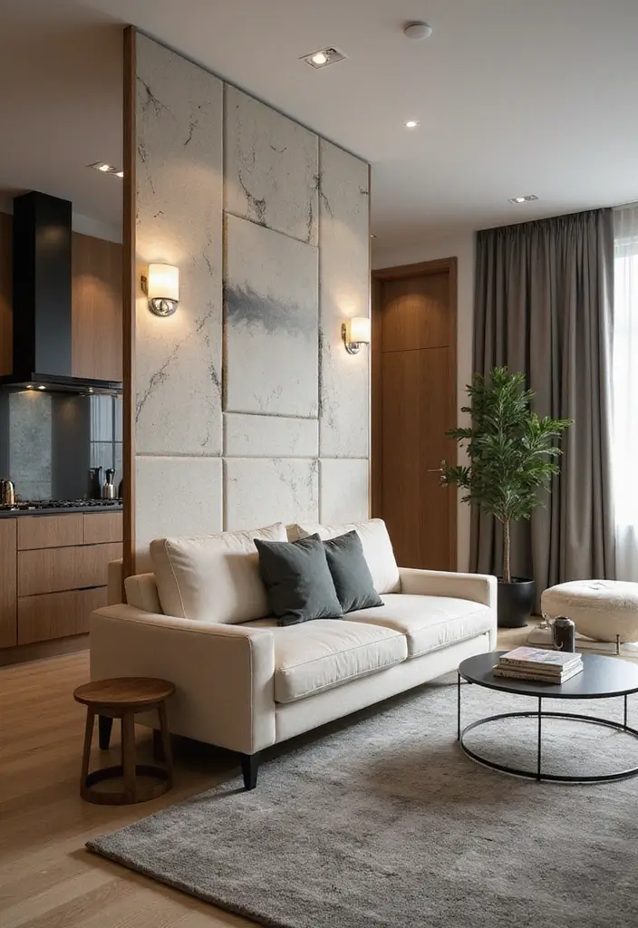 29 Living Room Kitchen Partition Ideas That Create Flow and Function - 9. Acoustic Panels