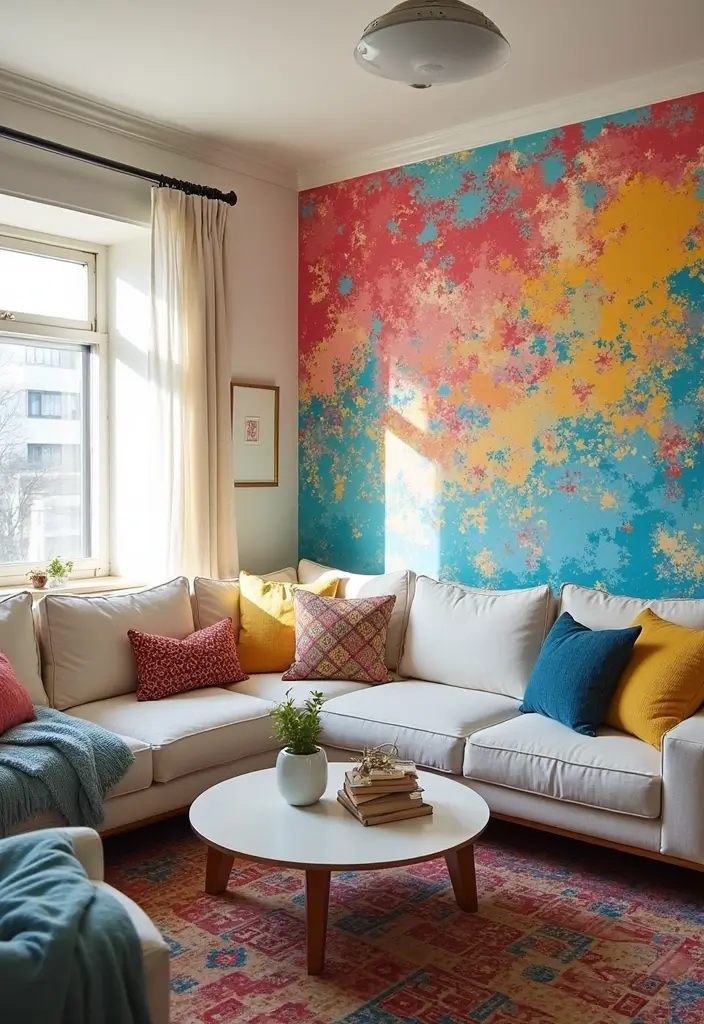 29 Living Room Wall Art Ideas That Elevate Your Decor - 25. DIY Stencil Art