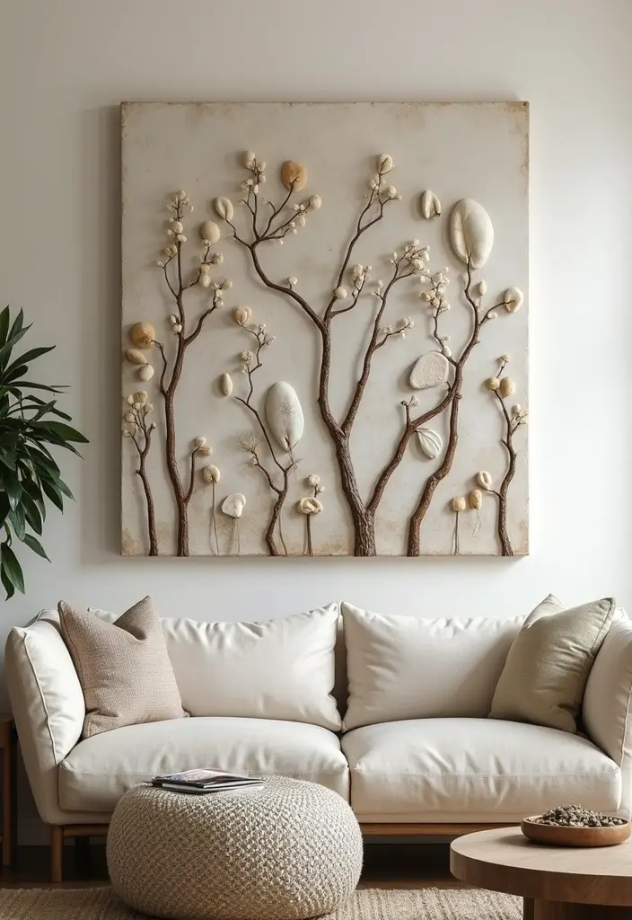 29 Living Room Wall Art Ideas That Elevate Your Decor - 27. Art from Nature