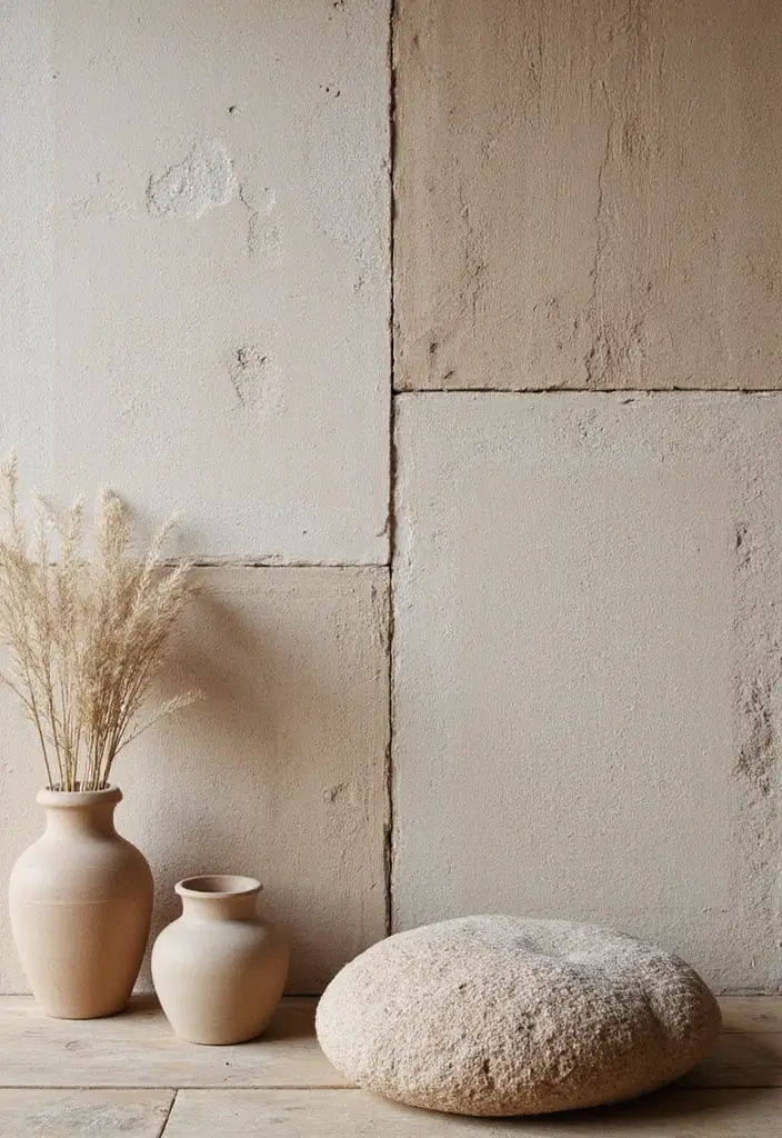 29 Living Room Wallpapering Ideas Modern and Minimal - 1. Earthy Textures that Breathe