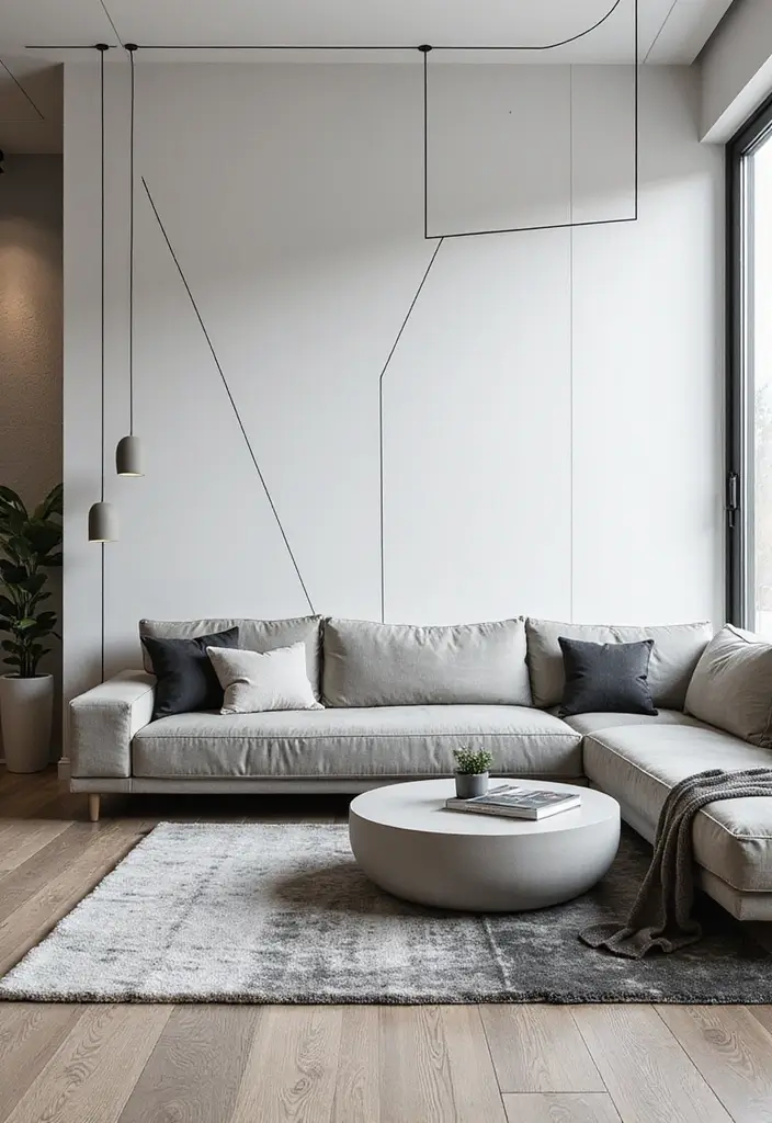 29 Living Room Wallpapering Ideas Modern and Minimal - 13. Minimalist Lines