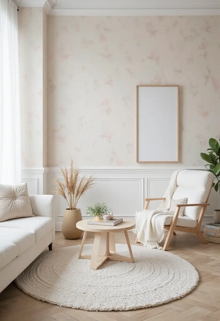 29 Living Room Wallpapering Ideas Modern and Minimal - 15. Pastel Color Palette