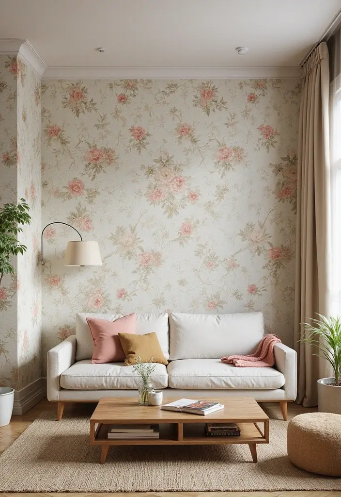 29 Living Room Wallpapering Ideas Modern and Minimal - 8. Vintage-Inspired Patterns