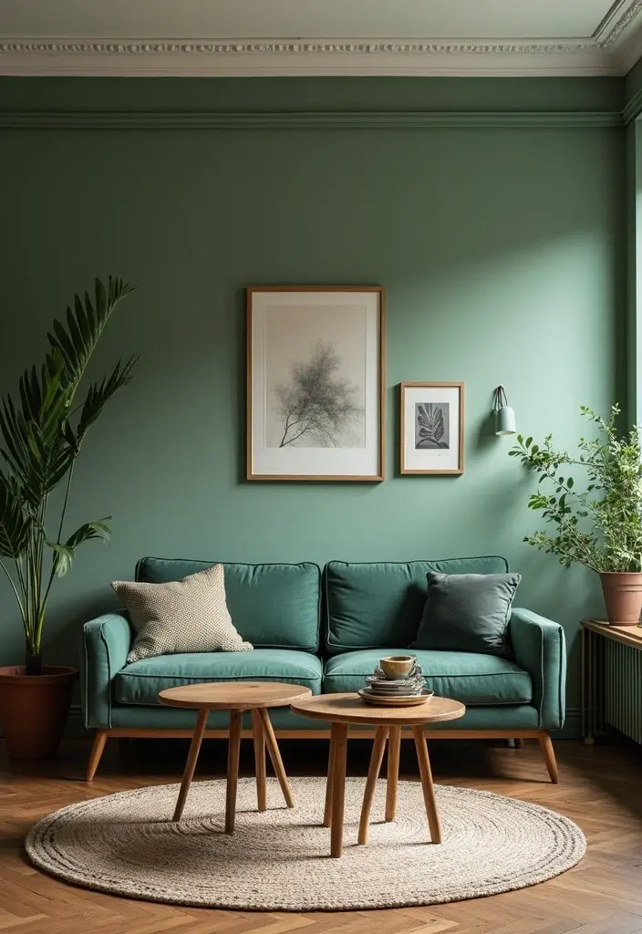 29 Sage Green and Black Living Room Ideas That Look Modern and Moody - 17. Vintage Touches