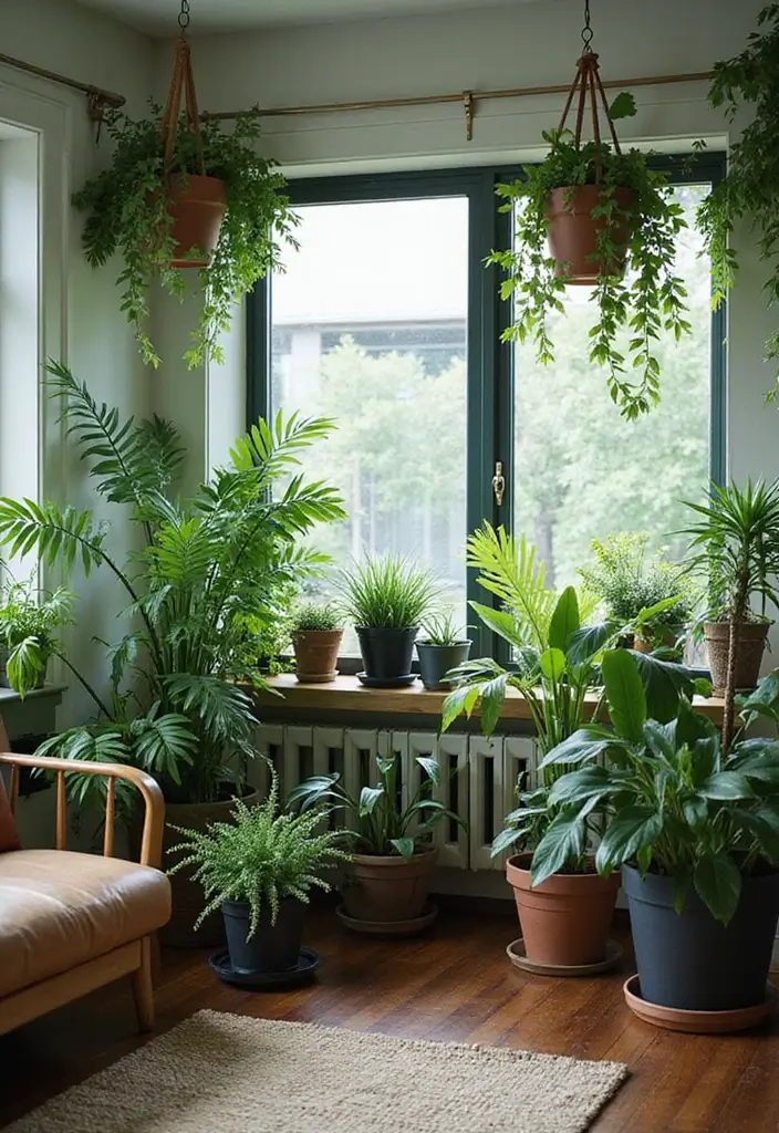 29 Sage Green and Black Living Room Ideas That Look Modern and Moody - 29. Final Touches with Greenery