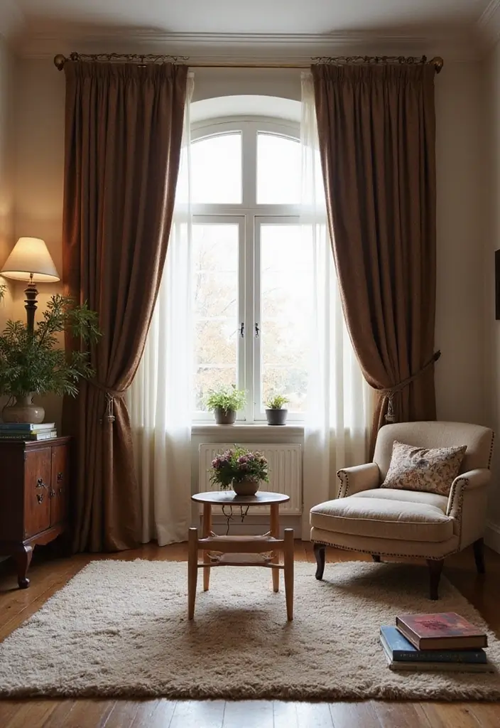 29 Small Window Curtain Ideas Living Room That Add Light and Style - 27. Floor-Length Curtains