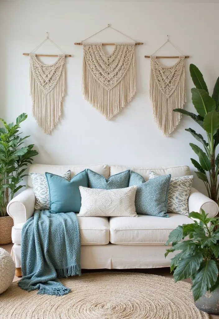 29 Teal and Cream Living Room Ideas That Feel Soft and Elegant - 4. Bohemian Bliss