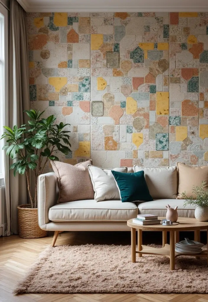 29 Tile Wall Living Room Ideas That Add Texture and Interest - 19. Custom Designs for Personalization