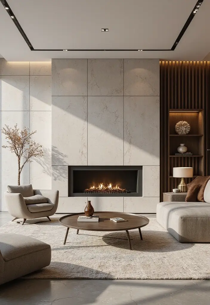 29 Tile Wall Living Room Ideas That Add Texture and Interest - 7. Glossy Tiles for a Chic Finish