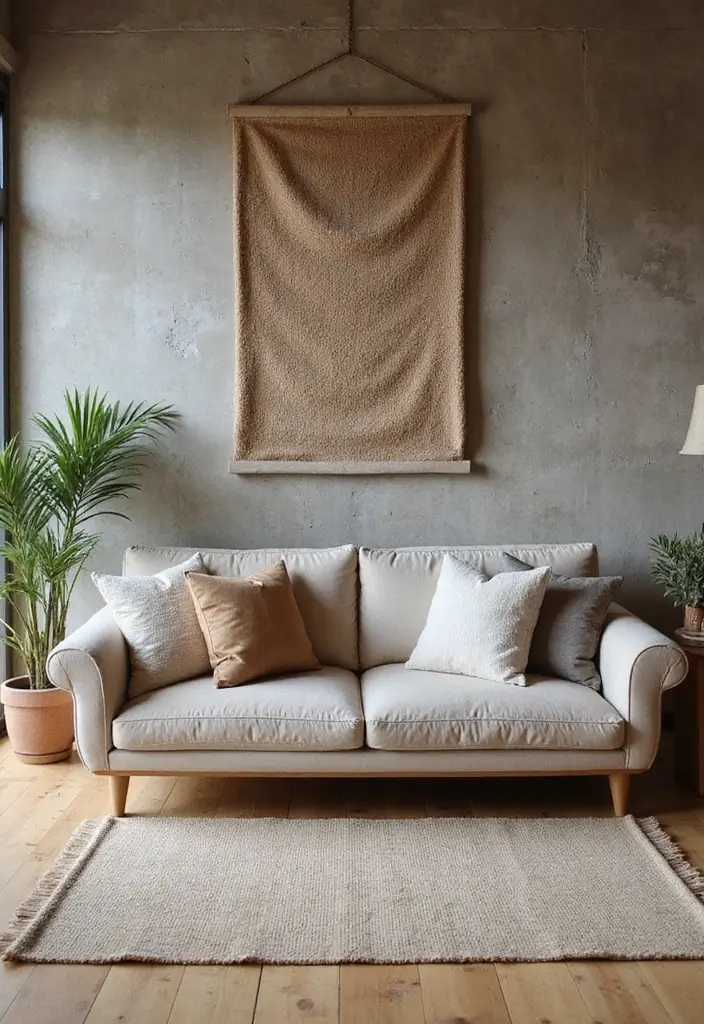 29 Yoga Living Room Ideas That Feel Serene and Peaceful - 19. Incorporating Textured Walls