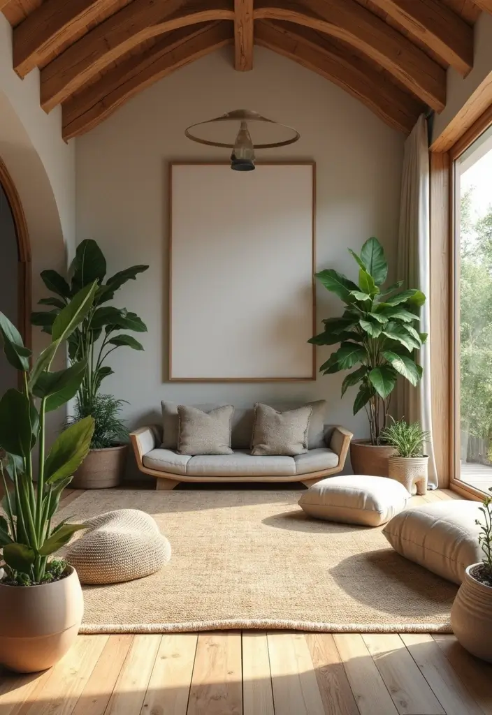 29 Yoga Living Room Ideas That Feel Serene and Peaceful - 2. Natural Elements