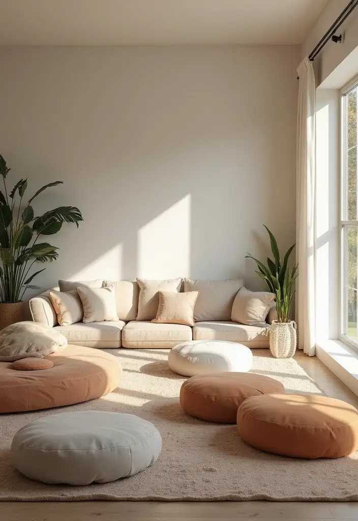 29 Yoga Living Room Ideas That Feel Serene and Peaceful - 27. Elevated Seating Options