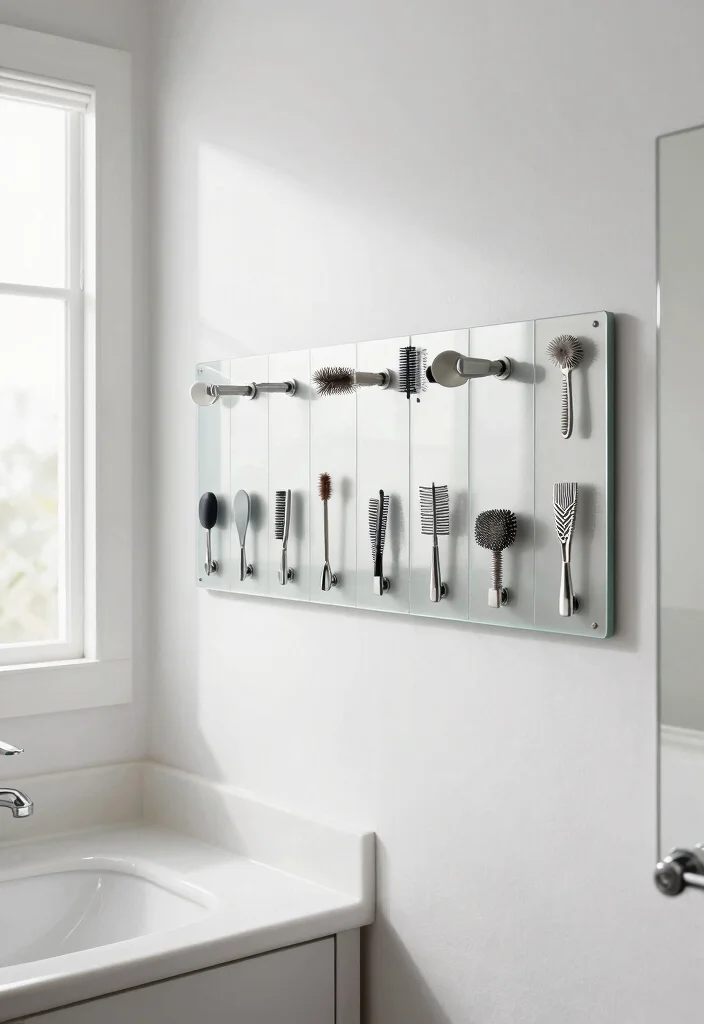 14 Bathroom Clothes Hanging Ideas For Easy Organization - 7. Magnetic Strips for Small Items 1