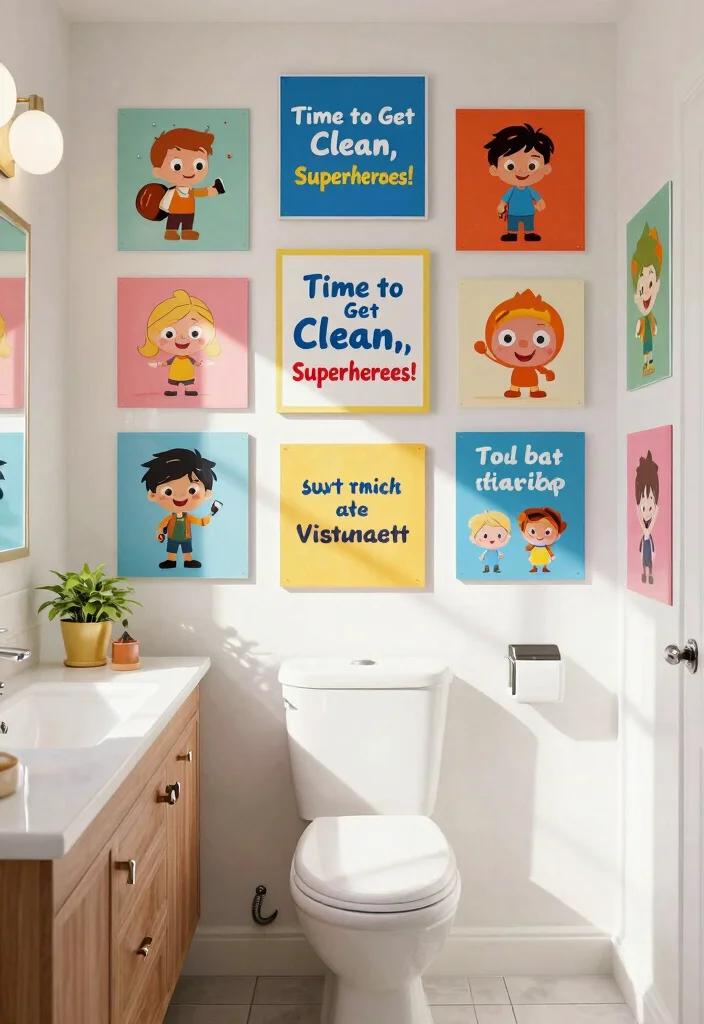 14 Bathroom Sign Ideas For Fun Personality - 13. Character Quotes: Favorite Shows 1