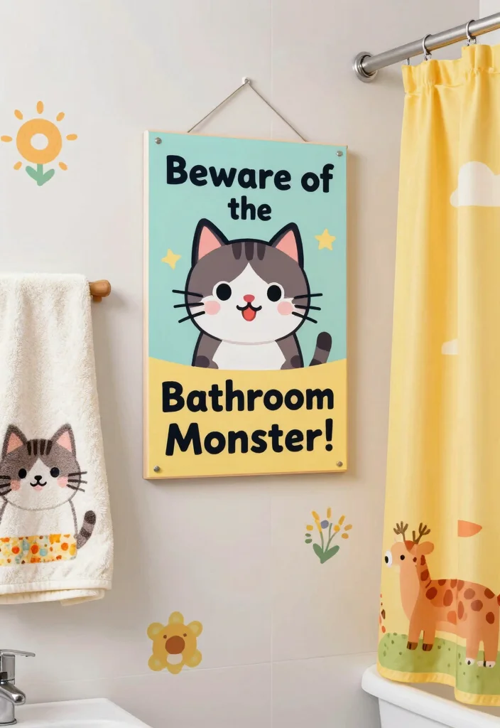 14 Bathroom Sign Ideas For Fun Personality - 4. Love Your Peephole: Cute Animal Signs 1