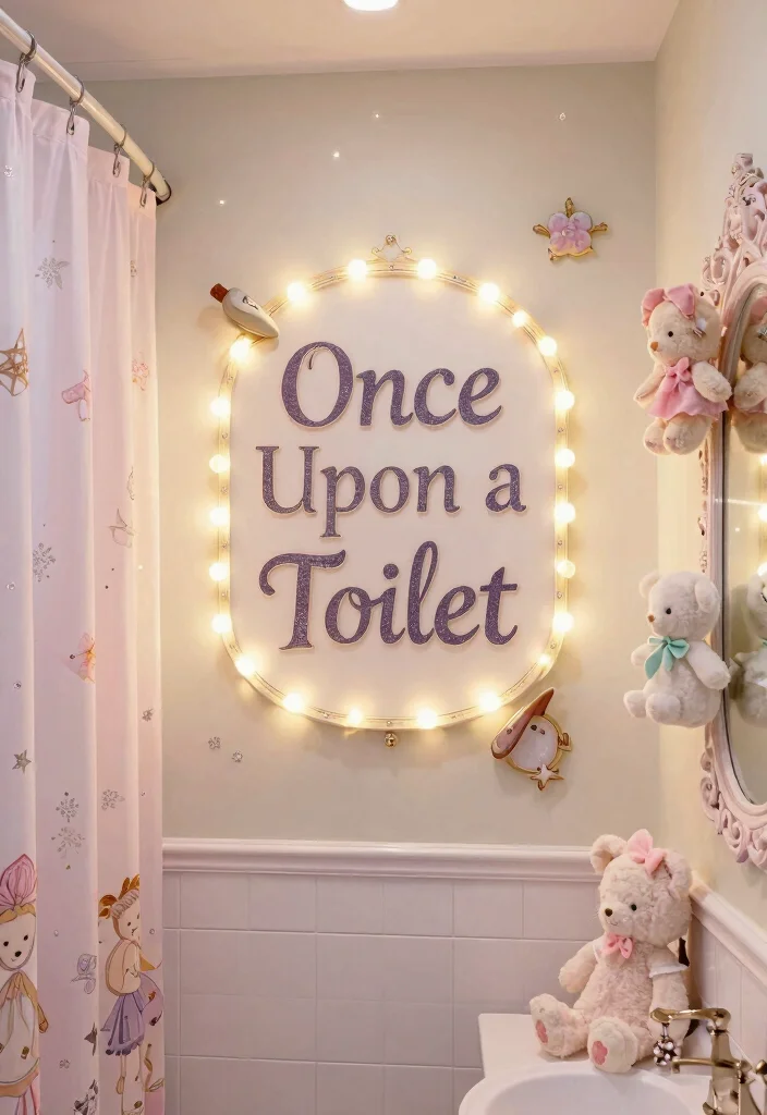 14 Bathroom Sign Ideas For Fun Personality - 5. Magical Moments: Fairy Tale Signs 1
