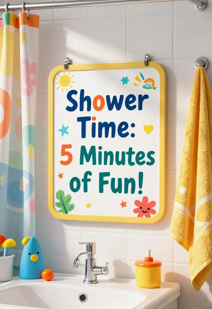 14 Bathroom Sign Ideas For Fun Personality - 7. Shower Time: Fun Timer Signs 1