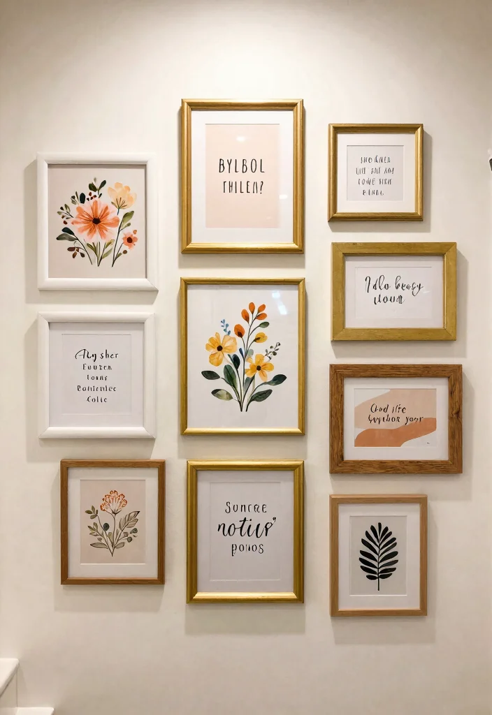 14 Girly Bathroom Decor Ideas With Cute Charm - 5. Whimsical Wall Art 1