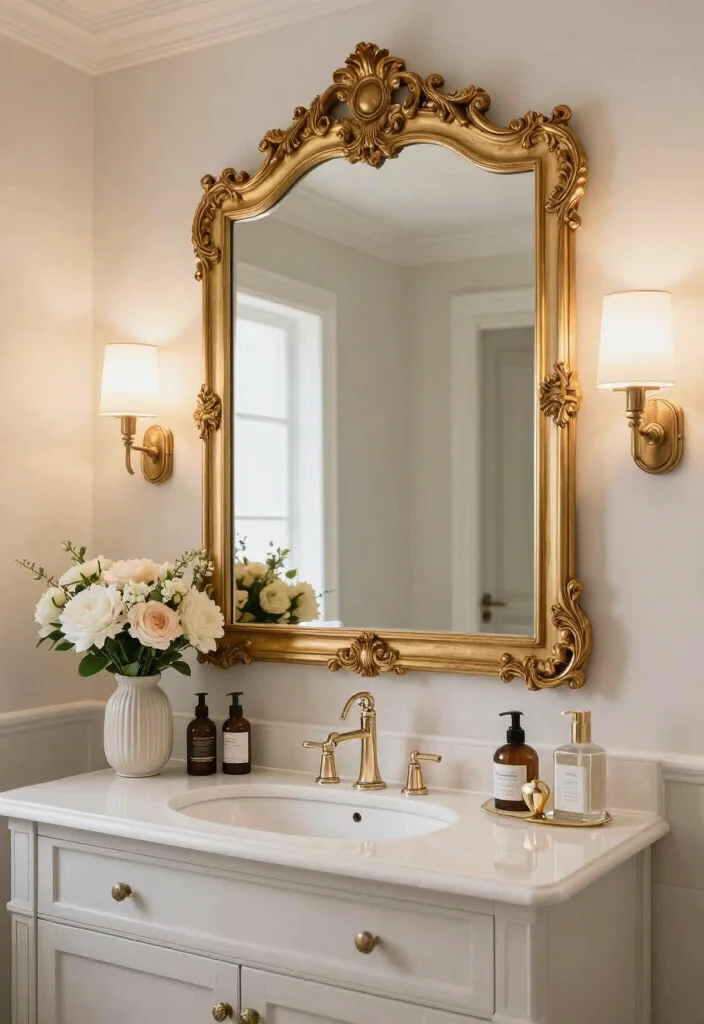 14 Girly Bathroom Decor Ideas With Cute Charm - 9. Glamorous Mirrors 1