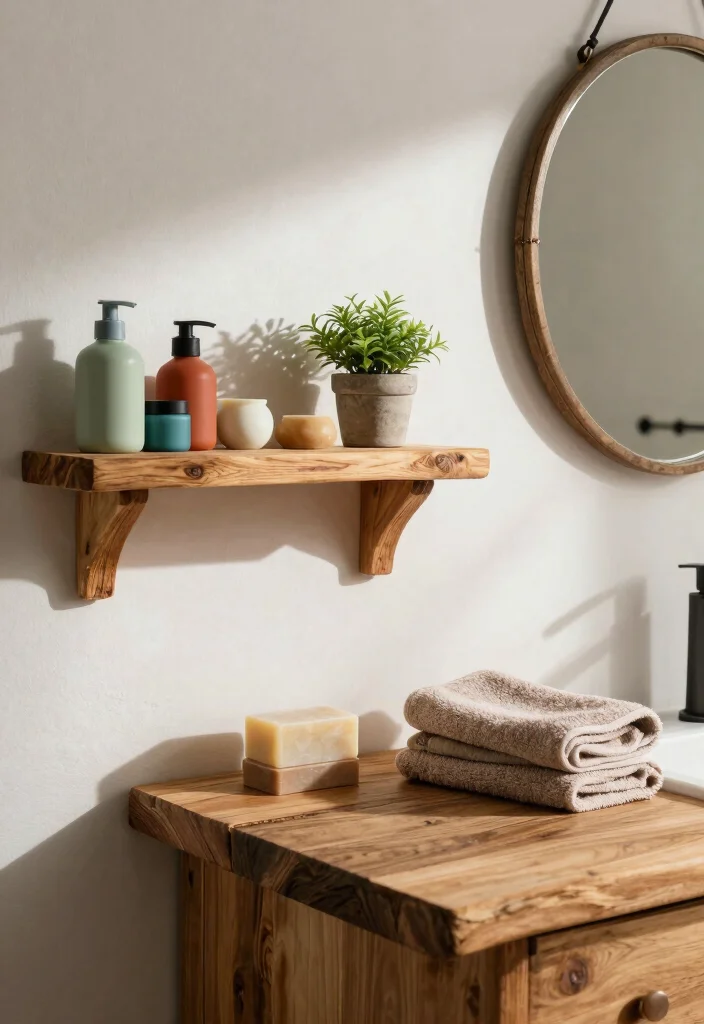 14 Hippie Bathroom Ideas With Free Spirit Style - 2. Natural Wood Accents 1