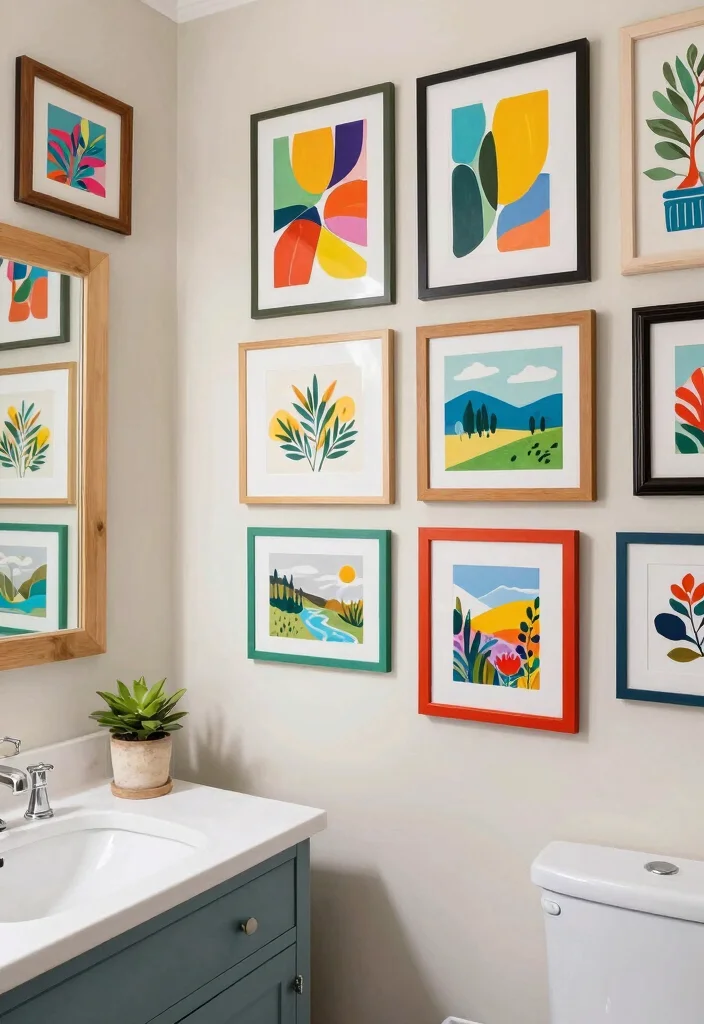 14 Hippie Bathroom Ideas With Free Spirit Style - 7. Colorful Artwork 1