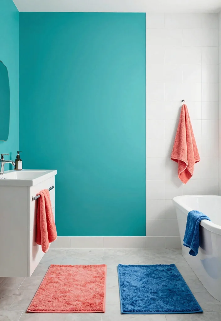 14 Modern Bathroom Decor Ideas For Clean Living - 13. Color Blocking 1