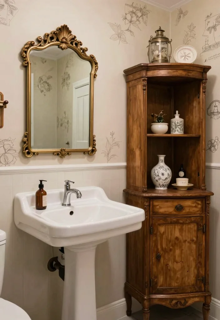 14 Modern Bathroom Decor Ideas For Clean Living - 14. Vintage Touches 1