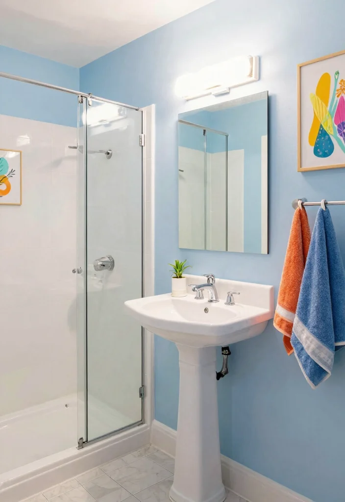 14 Small Bathroom Layout Ideas With Shower Only - 3. Bright and Breezy 1