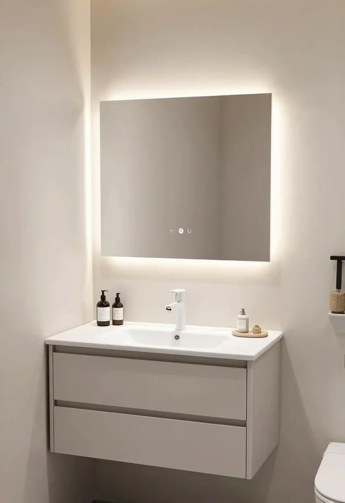 14 Small Bathroom Vanity Ideas For Smart Storage - 11. Stylish Mirror-Integrated Vanity 1