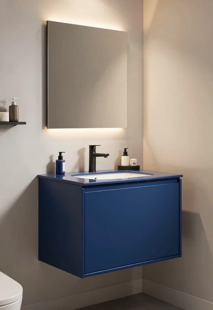 14 Small Bathroom Vanity Ideas For Smart Storage - 14. Monochrome Vanity for a Bold Statement 1