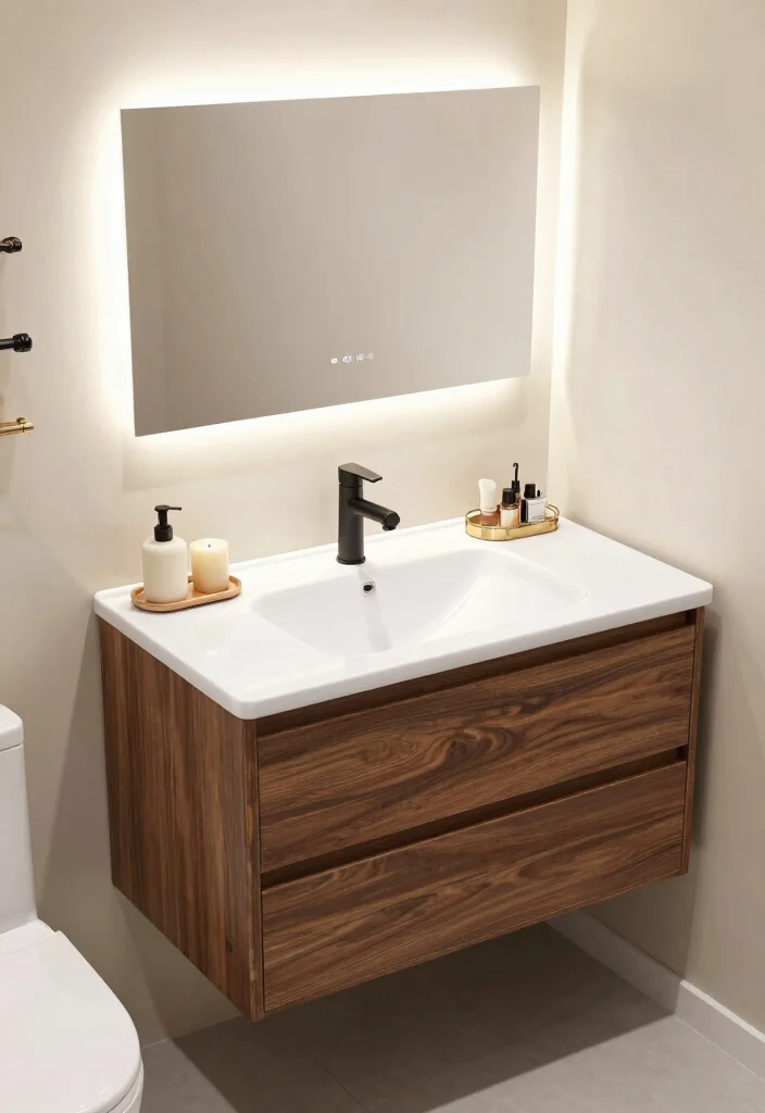 14 Small Bathroom Vanity Ideas For Smart Storage - 4. Multi-Functional Vanity with Washbasin 1