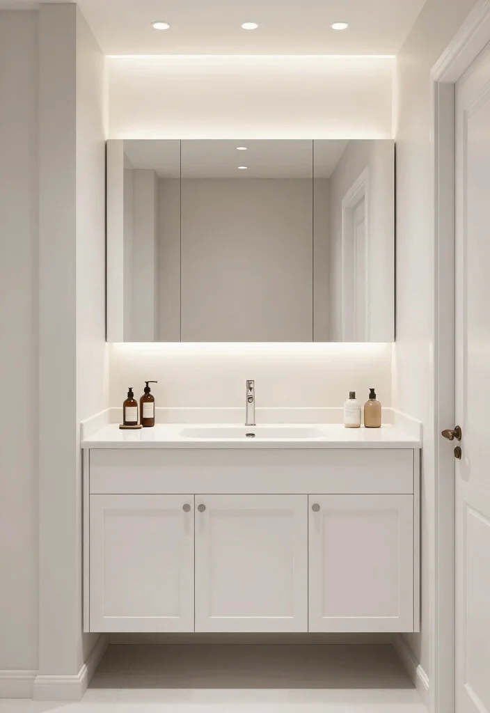 14 Small Bathroom Vanity Ideas For Smart Storage - 7. Built-In Vanity with Cabinets 1