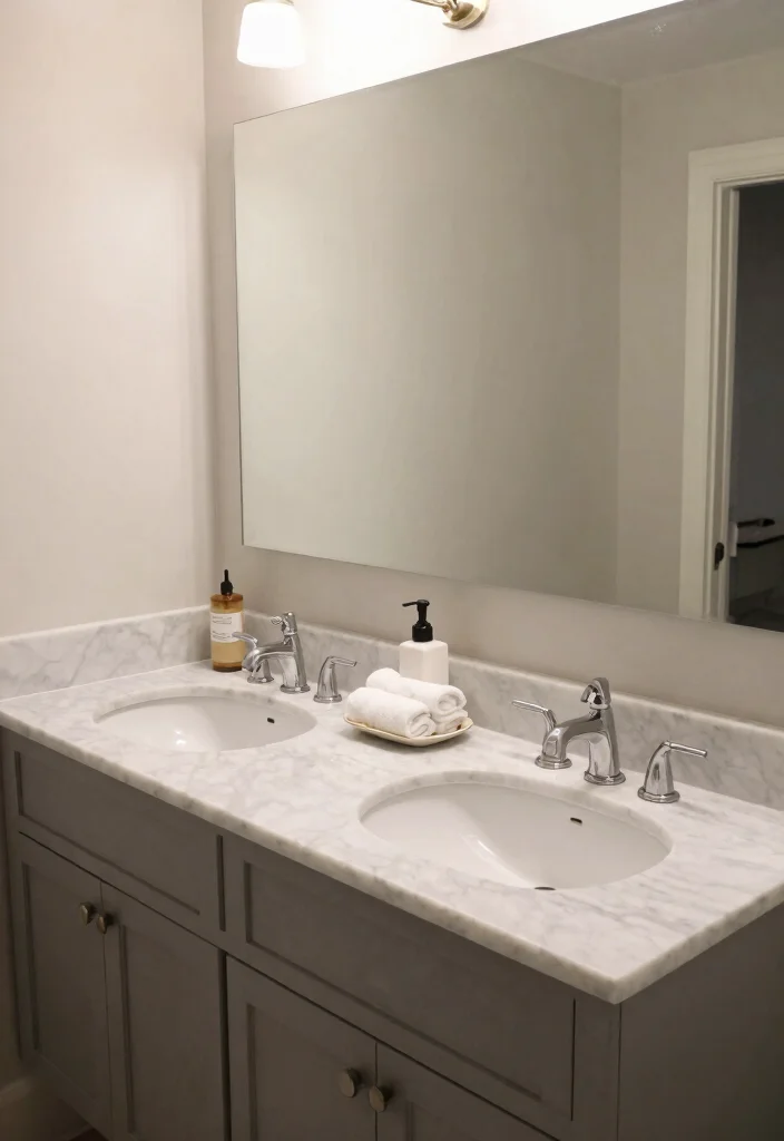 14 Small Bathroom Vanity Ideas For Smart Storage - 9. Dual Sink Vanity for Couples 1