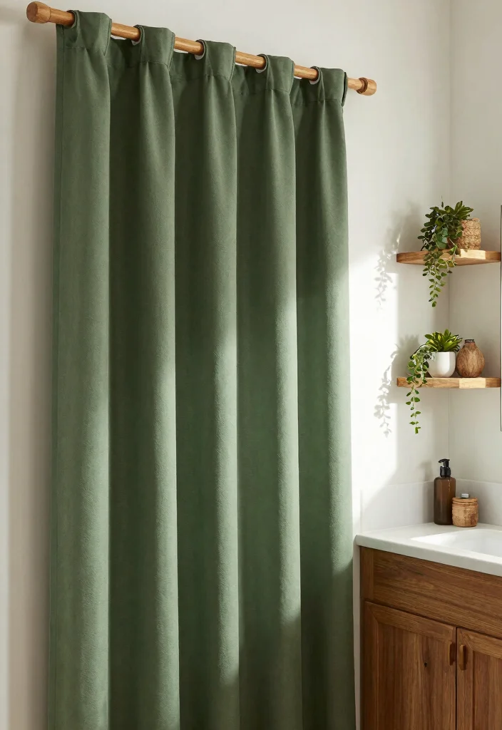 14 Small Bathroom Window Curtain Ideas For Privacy And Light - 4. Earthy Tones with Wood Accents 1