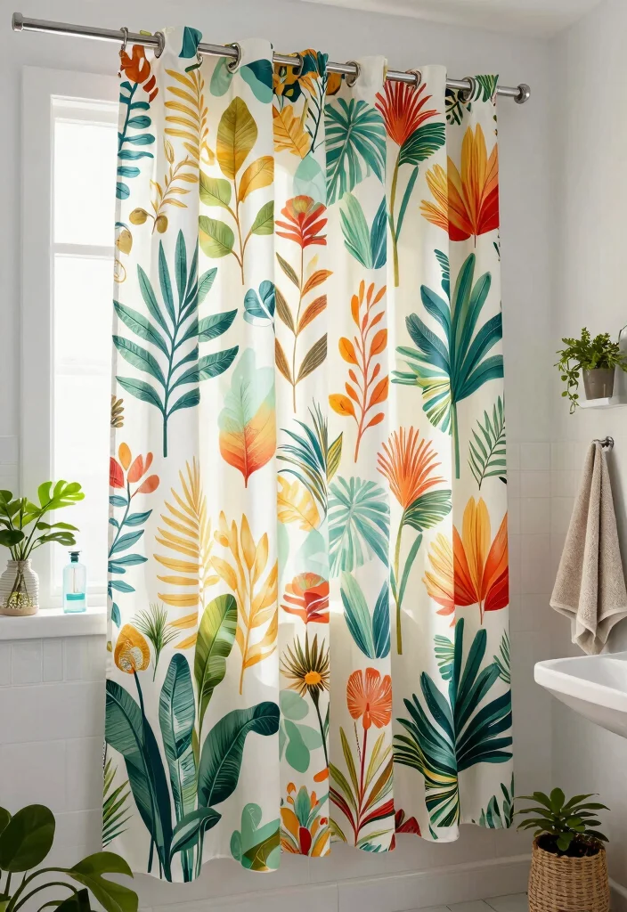 14 Small Bathroom Window Curtain Ideas For Privacy And Light - 5. Printed Cotton Drapes 1