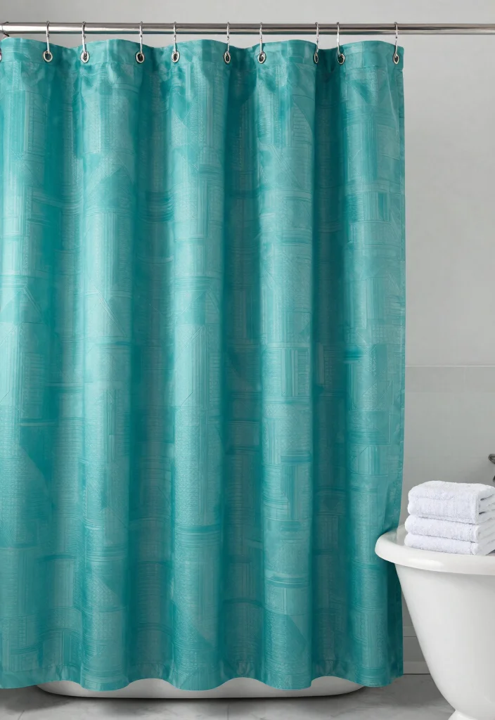 14 Teal Bathroom Decor Ideas With Fresh Colour - 2. Teal Shower Curtains 1