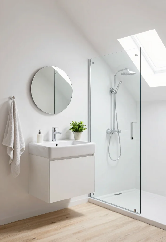 15 Attic Bathroom Ideas For Slanted Ceilings - 1. Minimalist Magic 1