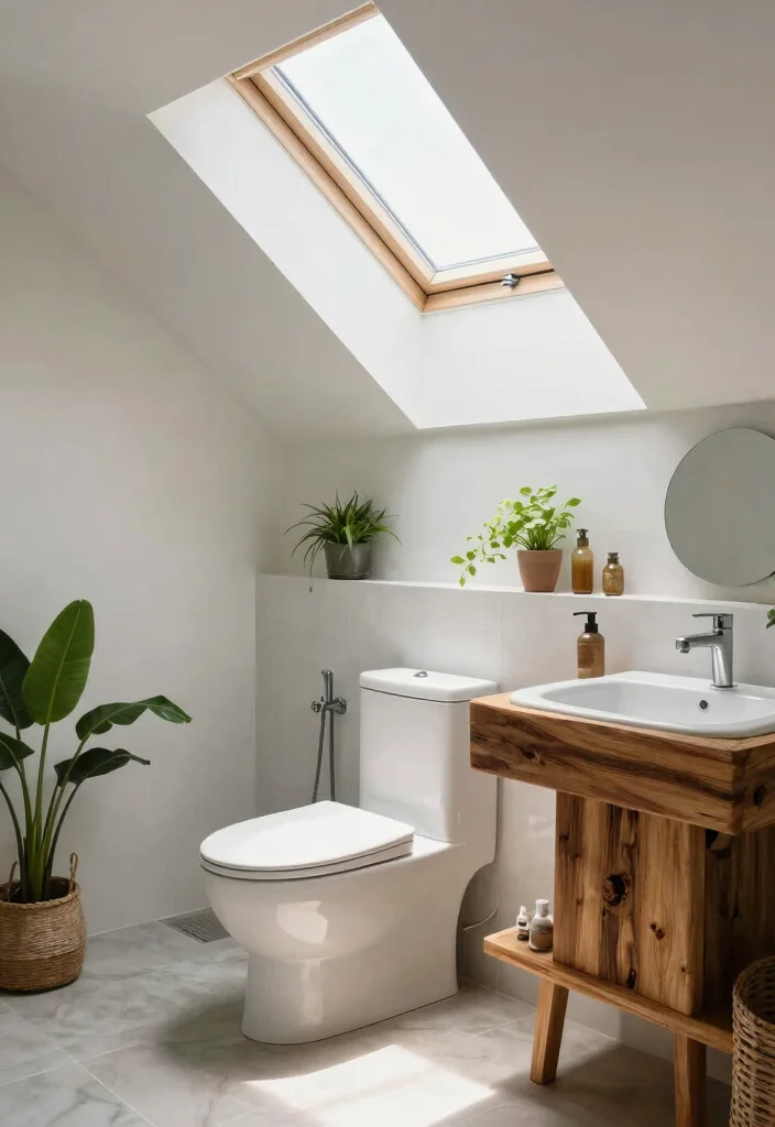 15 Attic Bathroom Ideas For Slanted Ceilings - 10. Eco-Friendly Features 1