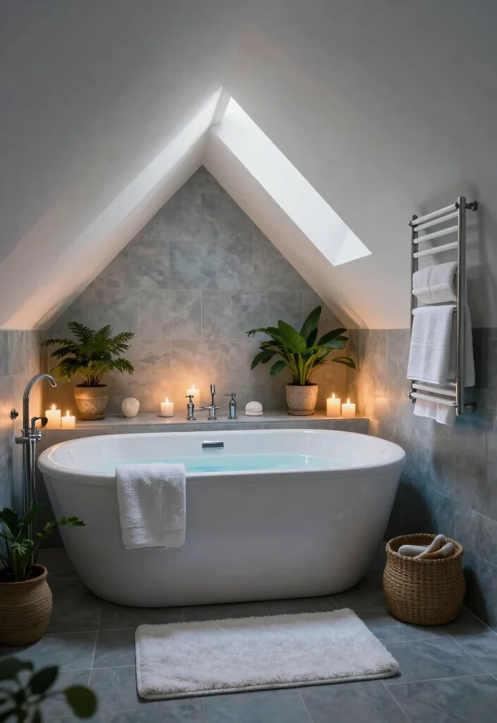 15 Attic Bathroom Ideas For Slanted Ceilings - 7. Spa-like Oasis 1