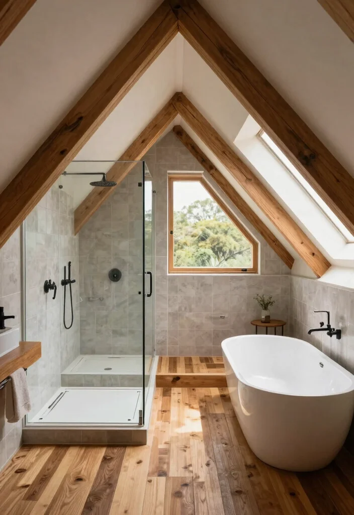15 Attic Bathroom Ideas For Slanted Ceilings - 8. Unique Layouts 1
