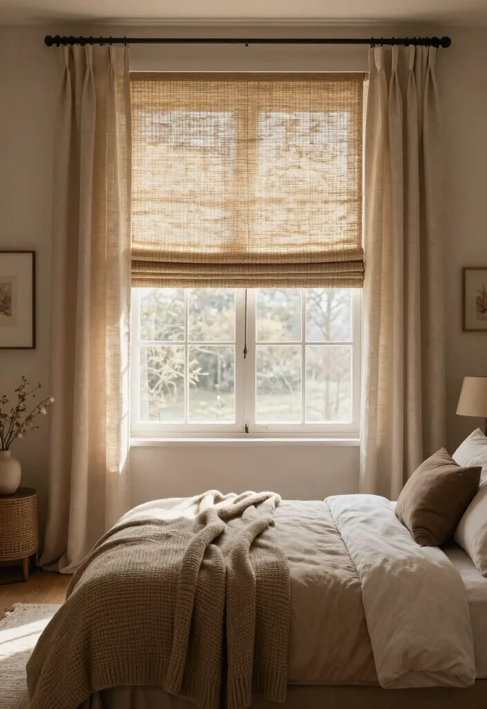 15 Bedroom Design With Window Ideas Bright Cozy Layouts - 15. Textured Window Treatments for Added Warmth 1