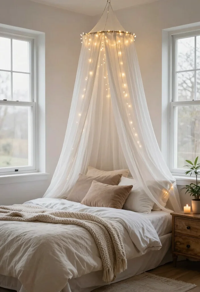15 Bedroom Photoshoot Ideas: Instagram Aesthetic Looks - 1. Dreamy Canopy Setup 1