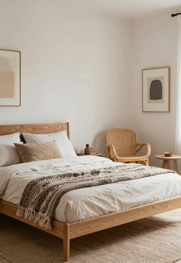 15 Bedroom Photoshoot Ideas: Instagram Aesthetic Looks - 8. Minimalist Boho Mixing 1